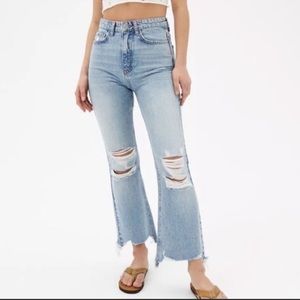 BDG Urban Outfitters Wilco Destroyed Flare Crop Jeans 25